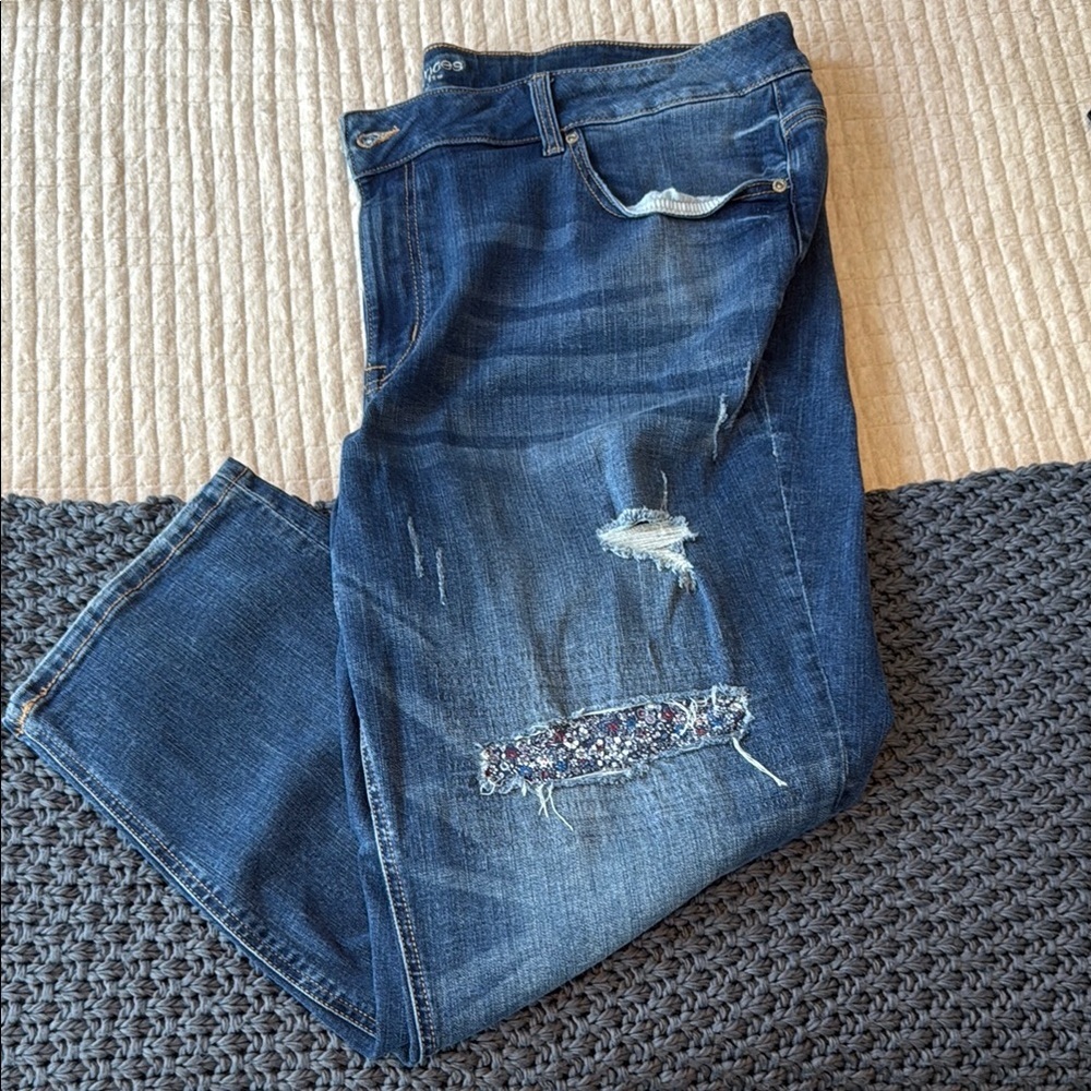 Maurices Blue Relaxed Distressed Jeans